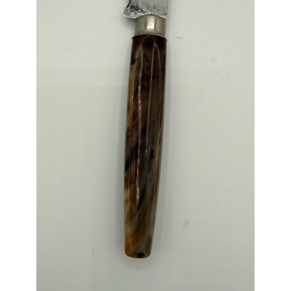 Vintage Regent Sheffield England Bread Knife Serrated Faux Horn Handle 12